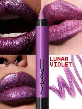 MAC Cosmetics Lunar Violet (Cool Purple) Dazzle Lip Crayon Frost Shimmer Y2K New